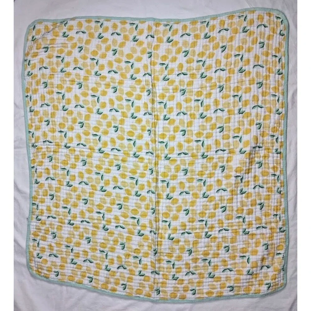 Cloud Island Lemon Pink Stripe Muslin Layered Baby Blanket Girl Target Cotton